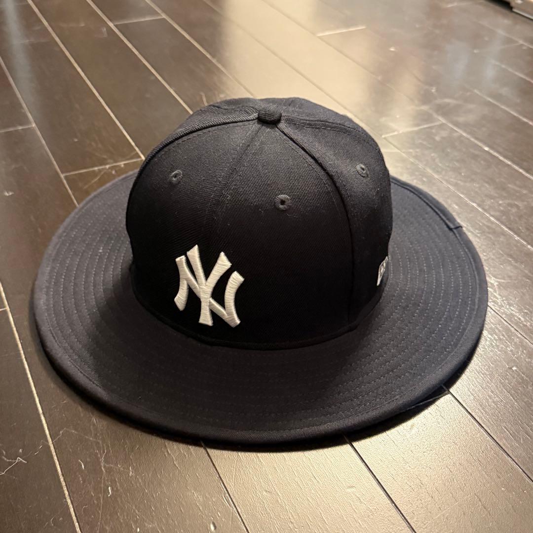 ニューエラ　ハット　Fitted Long Brim Hat NEW ERA (ﾆｭｰｴﾗ) - FITTED LONG BRIM HAT (ﾌｨｯﾃﾄﾞ ﾛﾝｸﾞ ﾌﾞﾘﾑ ﾊｯﾄ ﾌﾞﾗｯｸ