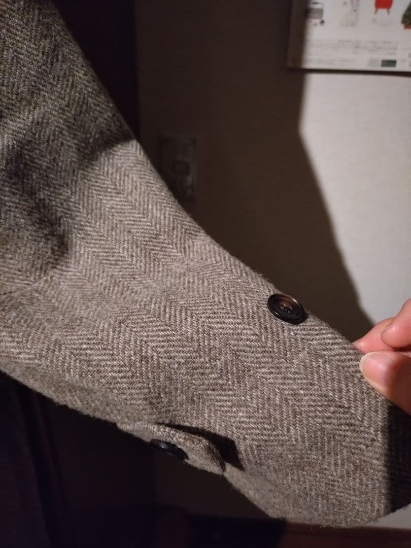 NOLLEYS ヘリンボーン チェスターコート＆ブルーマフラー付き - メルカリ