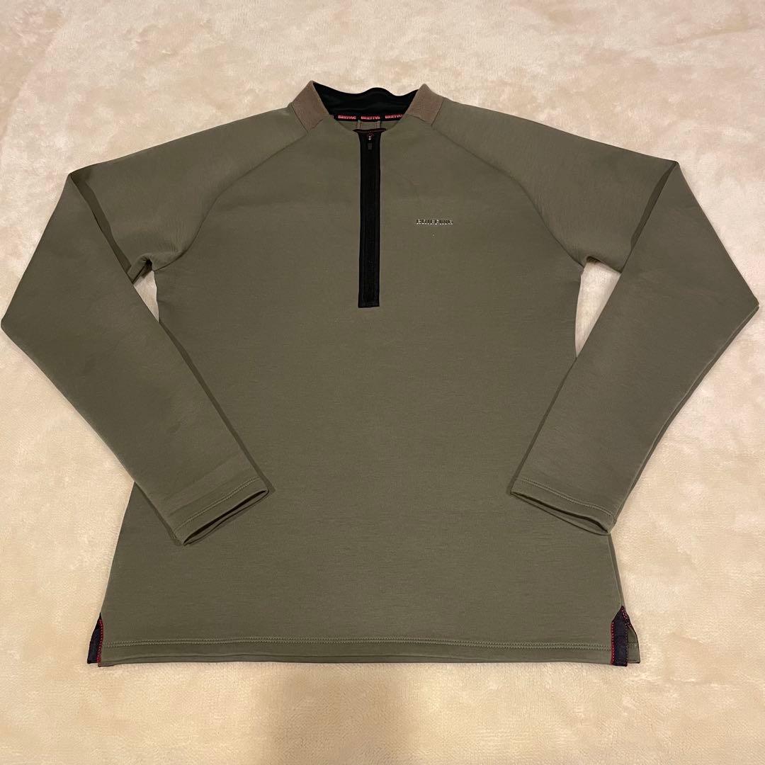 【早い者勝ち】BRIEFING ジャケット ハーフジップ カーキ ゴルフ 冬 ストレッチ 裏起毛 ストームフリース ハーフジップ ジャケット