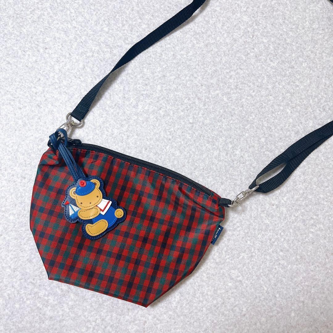 familiarファミリア 舟形 ポシェット ショルダーバッグ 赤