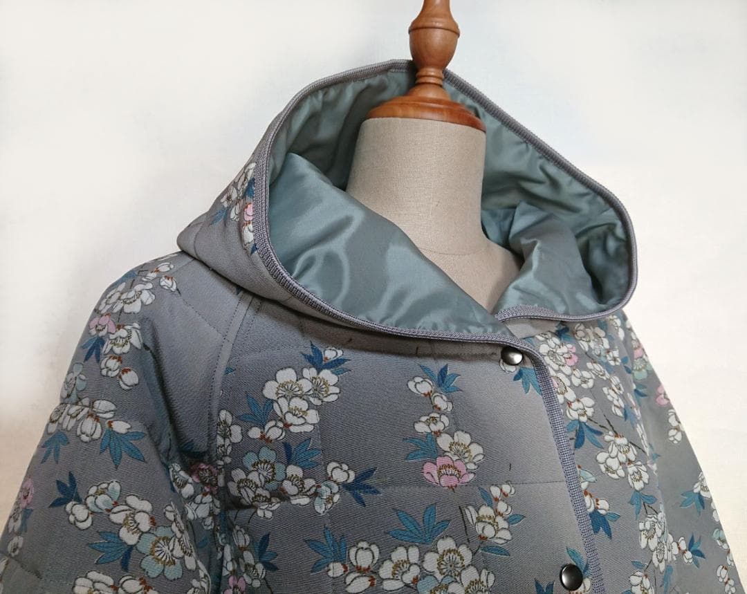 着物リメイク キルティング/ラグランコート【5147】 - メルカリ