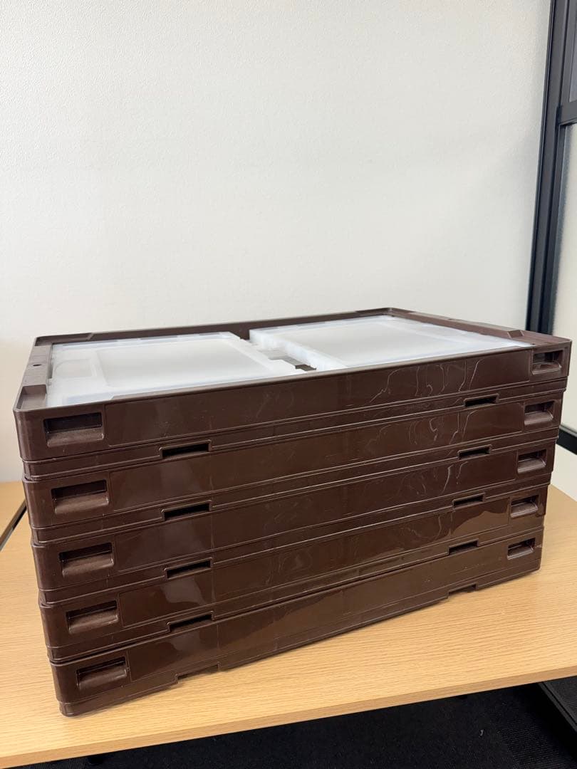 扉付き折りたたみコンテナ2セット（75L) ブラウン 5組 - メルカリ