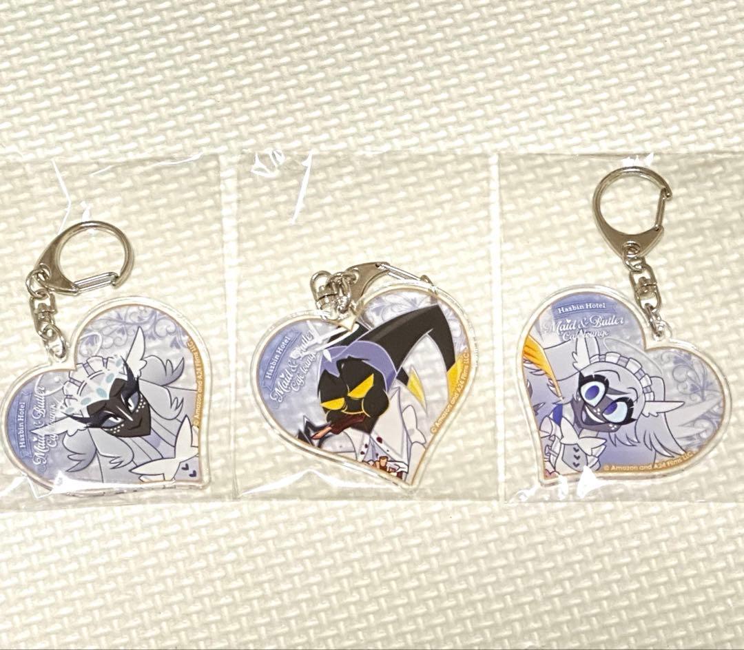 ハズビンホテル アダム セラ エミリー ハートキーホルダー スクエア缶ケース アニメイトカフェ ハズビンホテル スクエア缶ケース アダム セラク