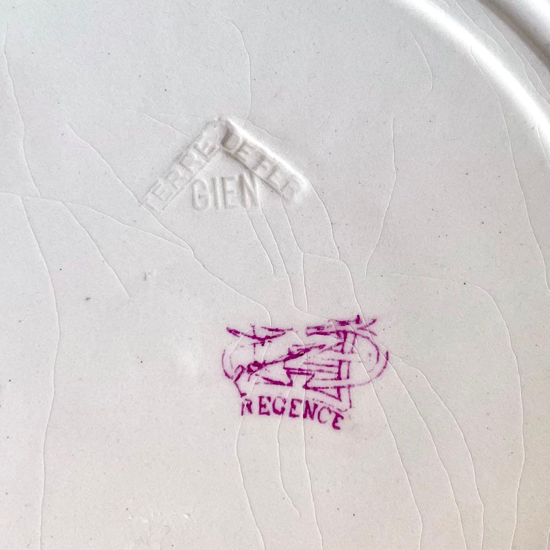 レア】GIENジアン REGENCE プレート 平皿 紫 フランスアンティーク