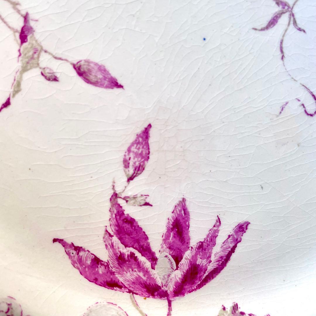 レア】GIENジアン REGENCE プレート 平皿 紫 フランスアンティーク