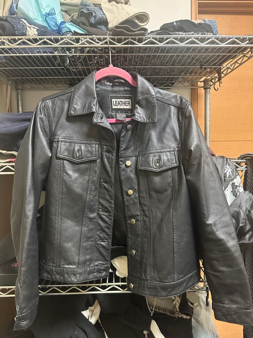 o*x様 ブラックレザージャケット archive swag swag archive leather jacket 