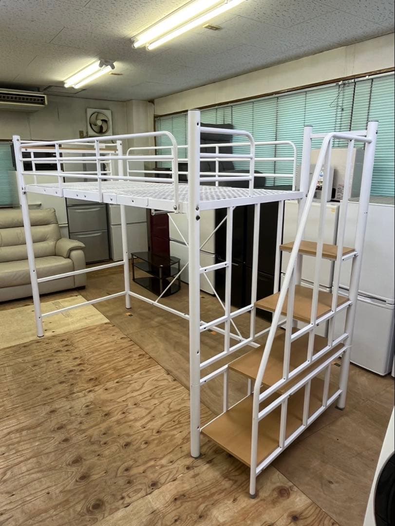 組立て 応相談 ニトリ ロフトベッド 階段付き ベッド 家具 楽天市場】高さ2段階式階段付き ロフトベッド ニトリ【配送員設置商品
