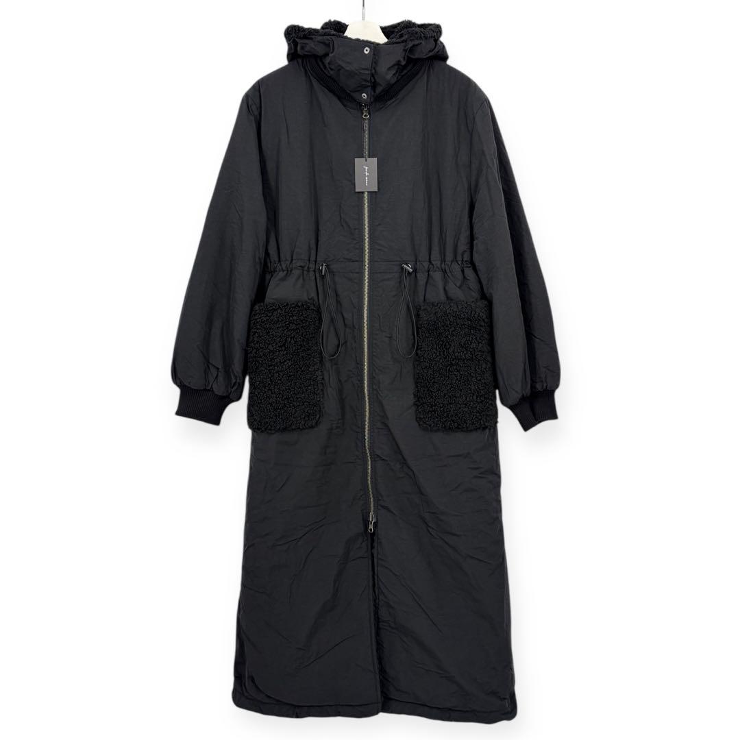 新品 funda mine 4WAY ボア ロング コート リバーシブル フード