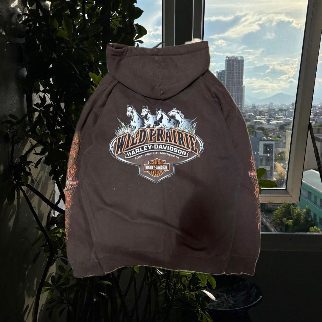 ハーレー ダビッドソン パーカー y2k 平成ギャル ブラウン 馬 - メルカリ