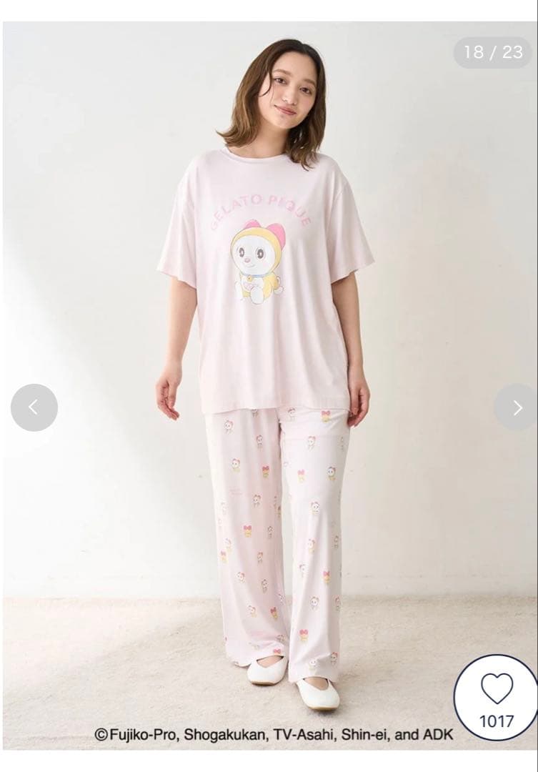 新品】ジェラートピケ ドラえもん ドラミTシャツ＆ロングパンツ