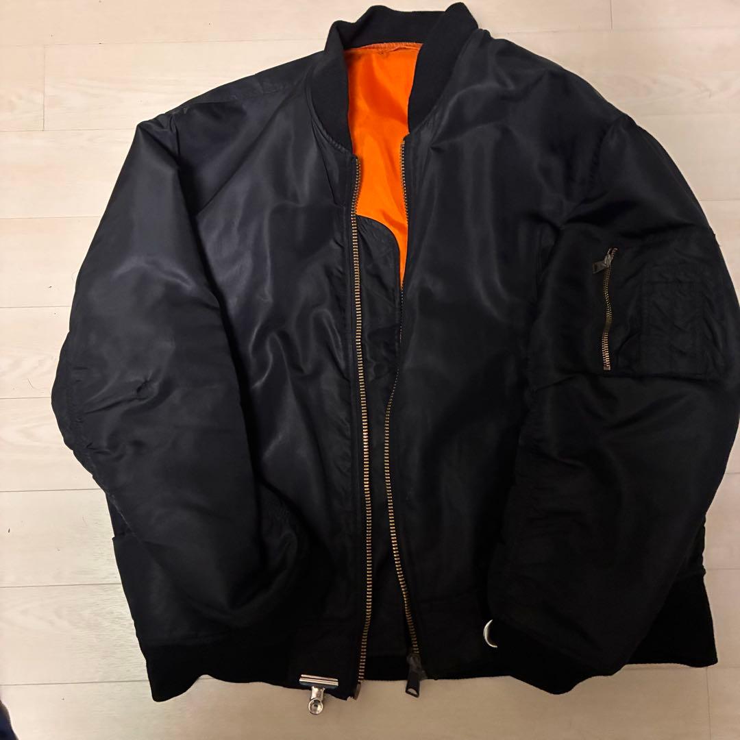 MA-1 フライトジャケット 黒 オレンジ裏地 - メルカリ
