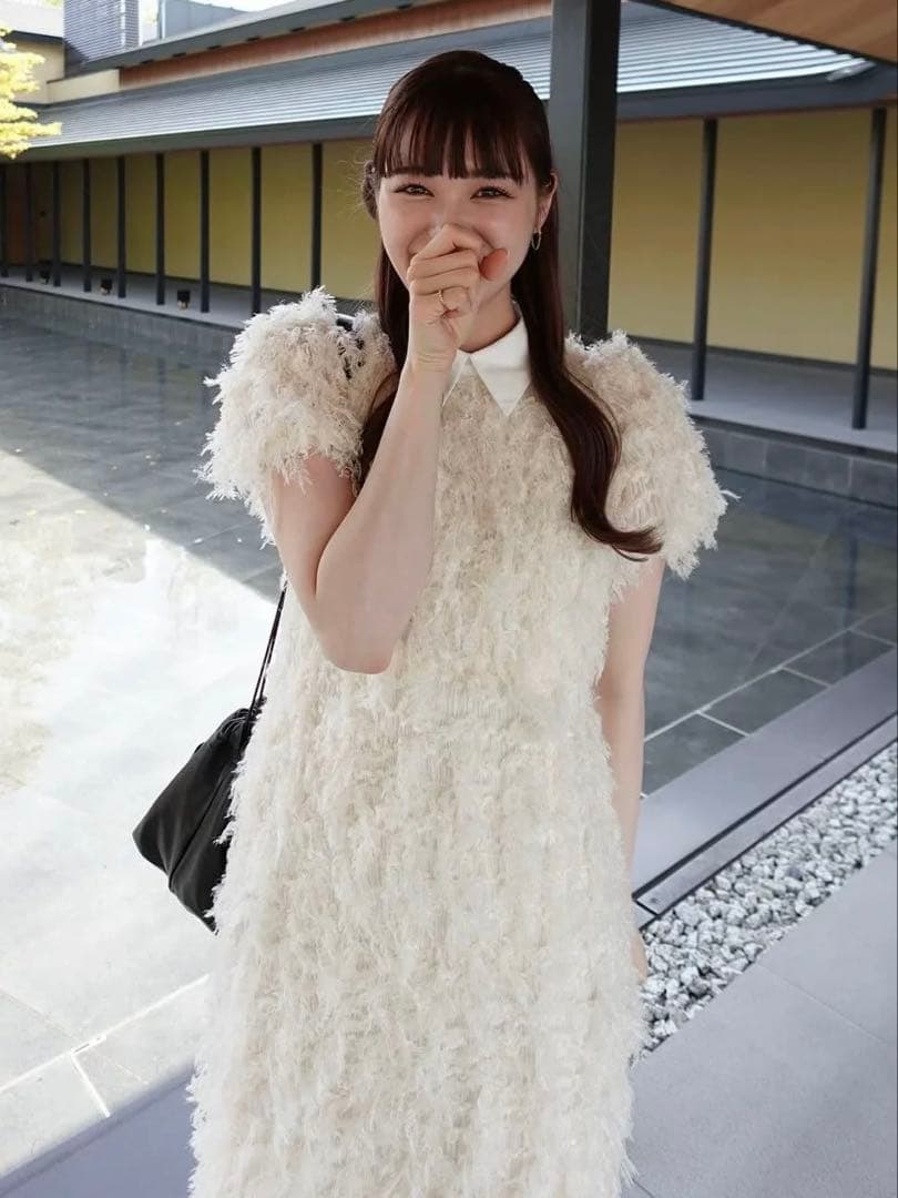 ACKA lame fringe puff dress - メルカリ