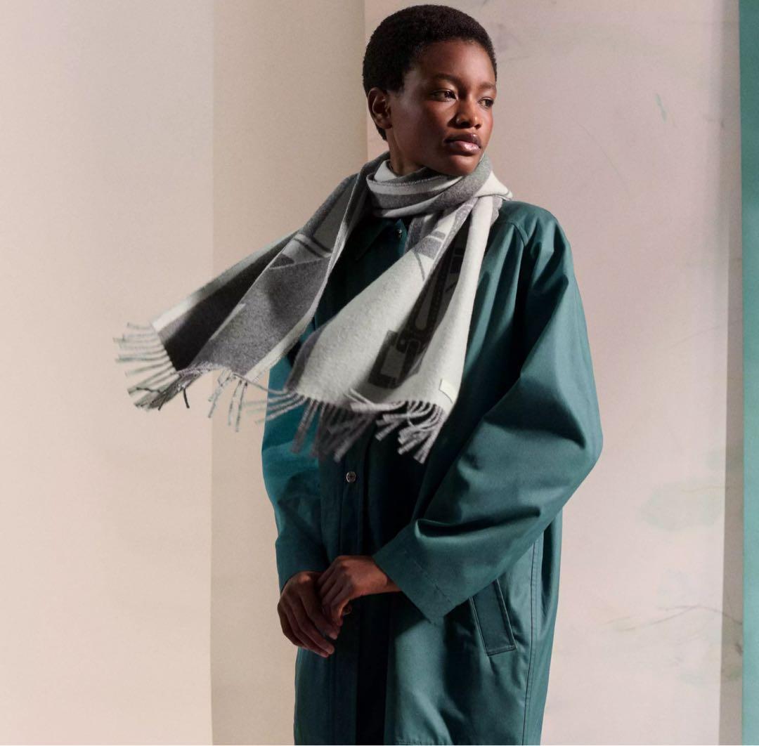 新品　現行品　エルメス　HERMES カシミアマフラー《サングル》