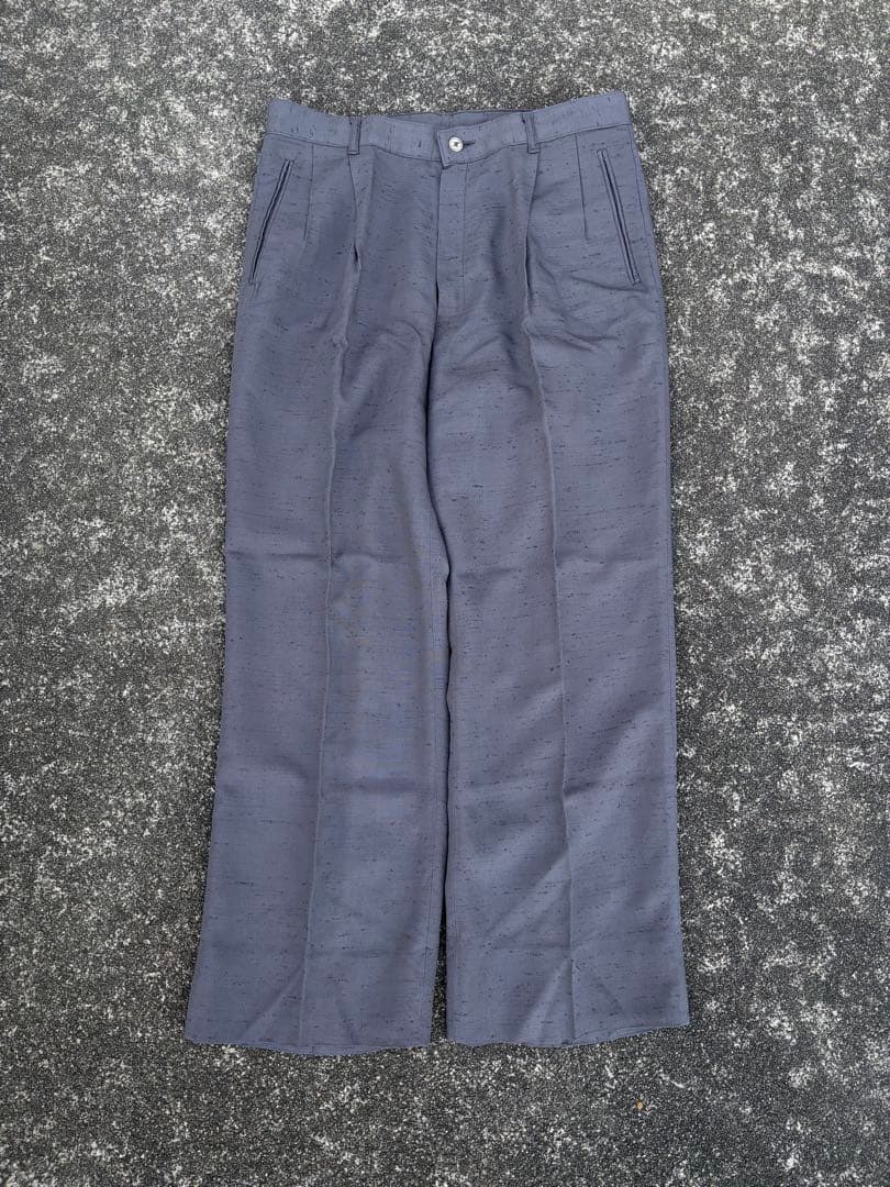 80s JEAN'S WEST 絣ネップスラックス イタリア製 レーヨン カスリ