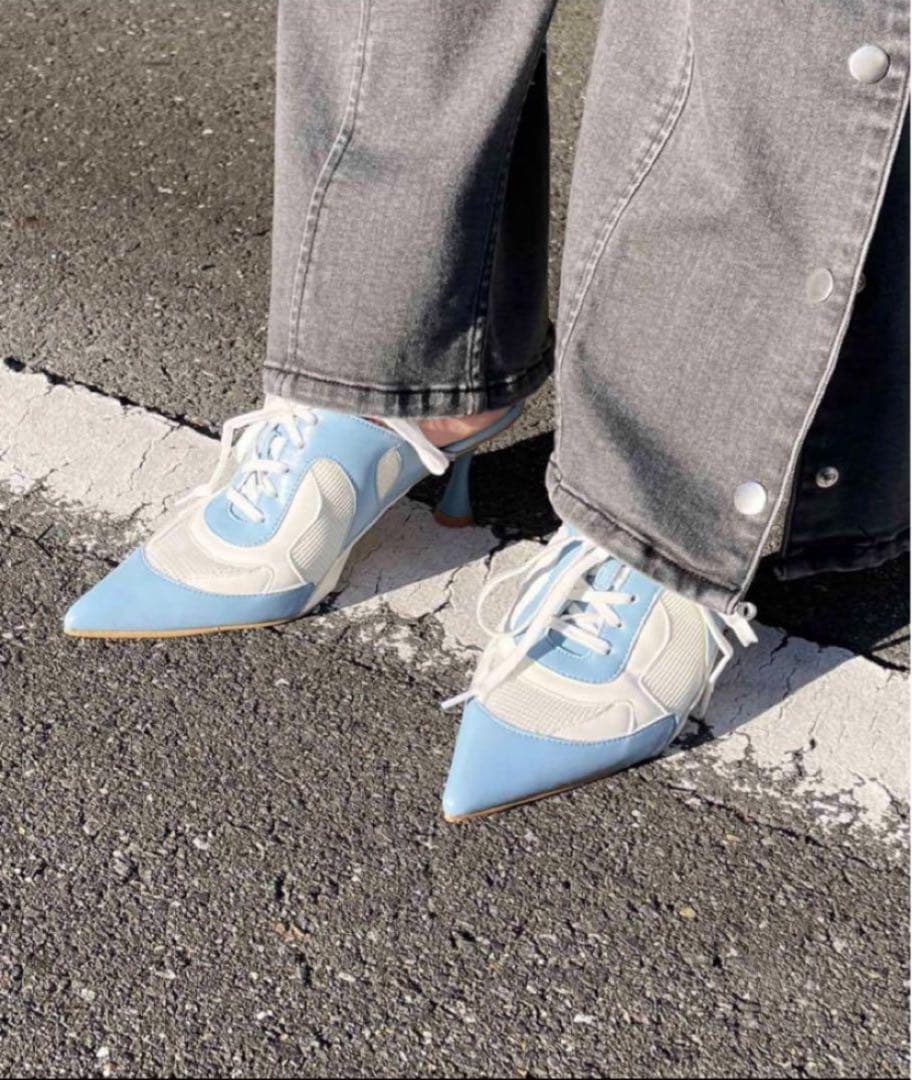 《新品》SPIRAL GIRL ポインテッドトゥスニーカーミュール バレーコア