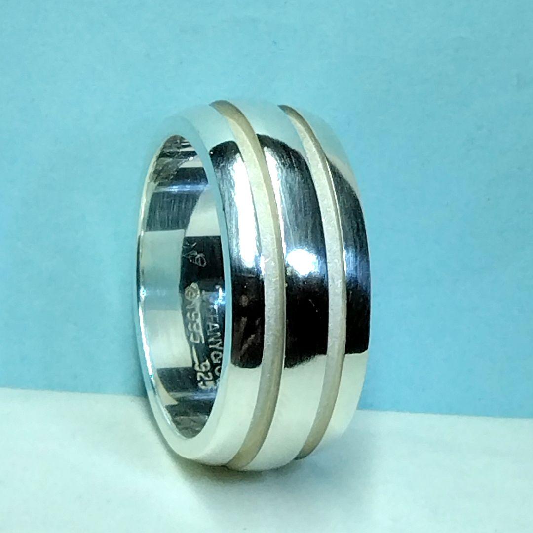 ティファニーグルーブドダブルリング　19.5号　新品仕上げ　無傷未使用に近い TIFFANY&Co.（ティファニー） 指輪 グルーブドダブルライン リング #11