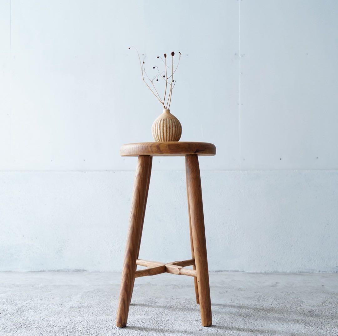 丸座面のスツール 木製スツール 座面幅30cm×高さ52cm 丸椅子 stool 椅子（チェアー