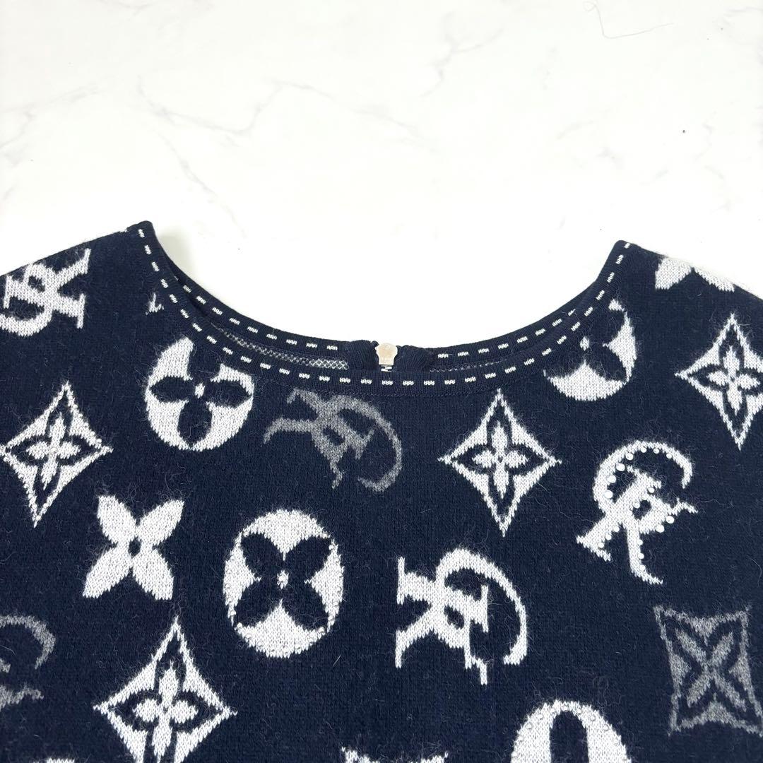 LL 4L ブルー M Leilian plus house 【大きいサイズ カシミヤ混