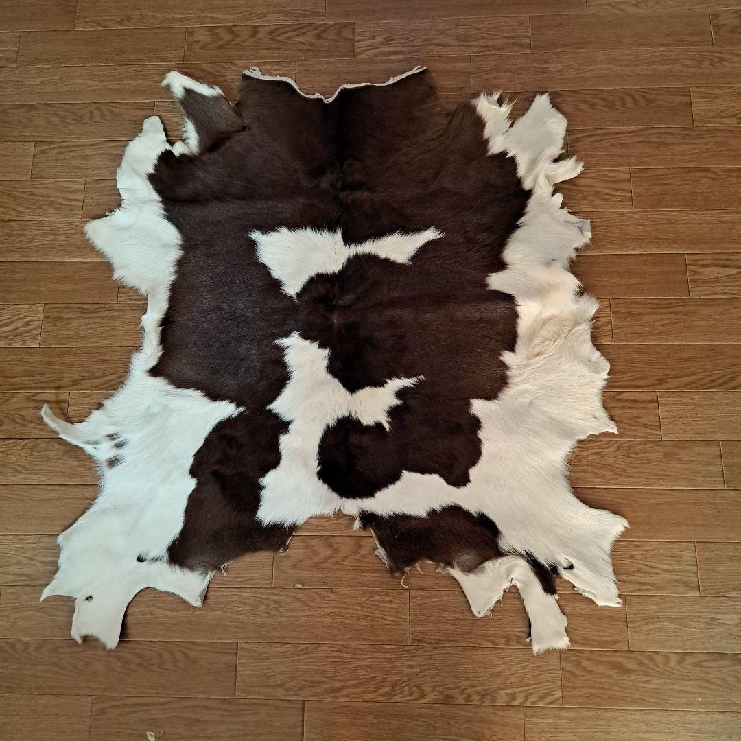 牛革ラグ カウラグ リアルファー 茶色と白 楽天市場】【全品ポイント7倍☆1日限定】玄関マット ラグ 牛柄 カウ柄