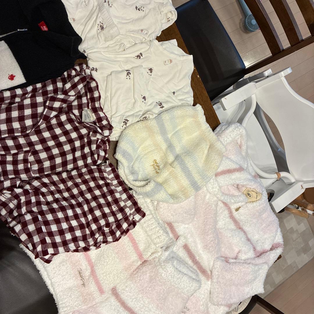 ジェラートピケ　パジャマセット チェック柄/ストライプ　正規品　本日値下げ ジェラートピケ パジャマセット チェック柄/ストライプ 正規品 本日