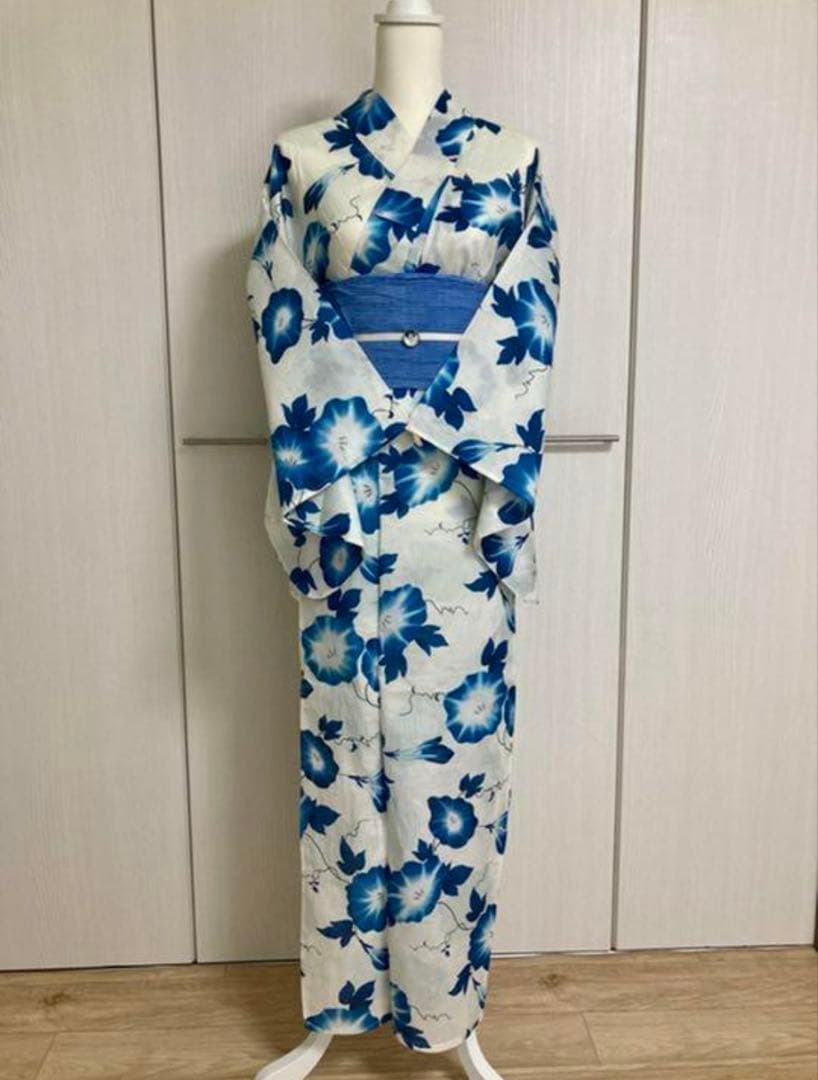 浴衣 朝顔+兵児帯itomi 露草色セット