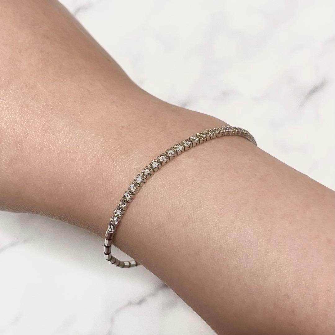 ディーラリエ プラチナ ダイヤ 伸縮ブレスレット Pt950 1.00ct 新品