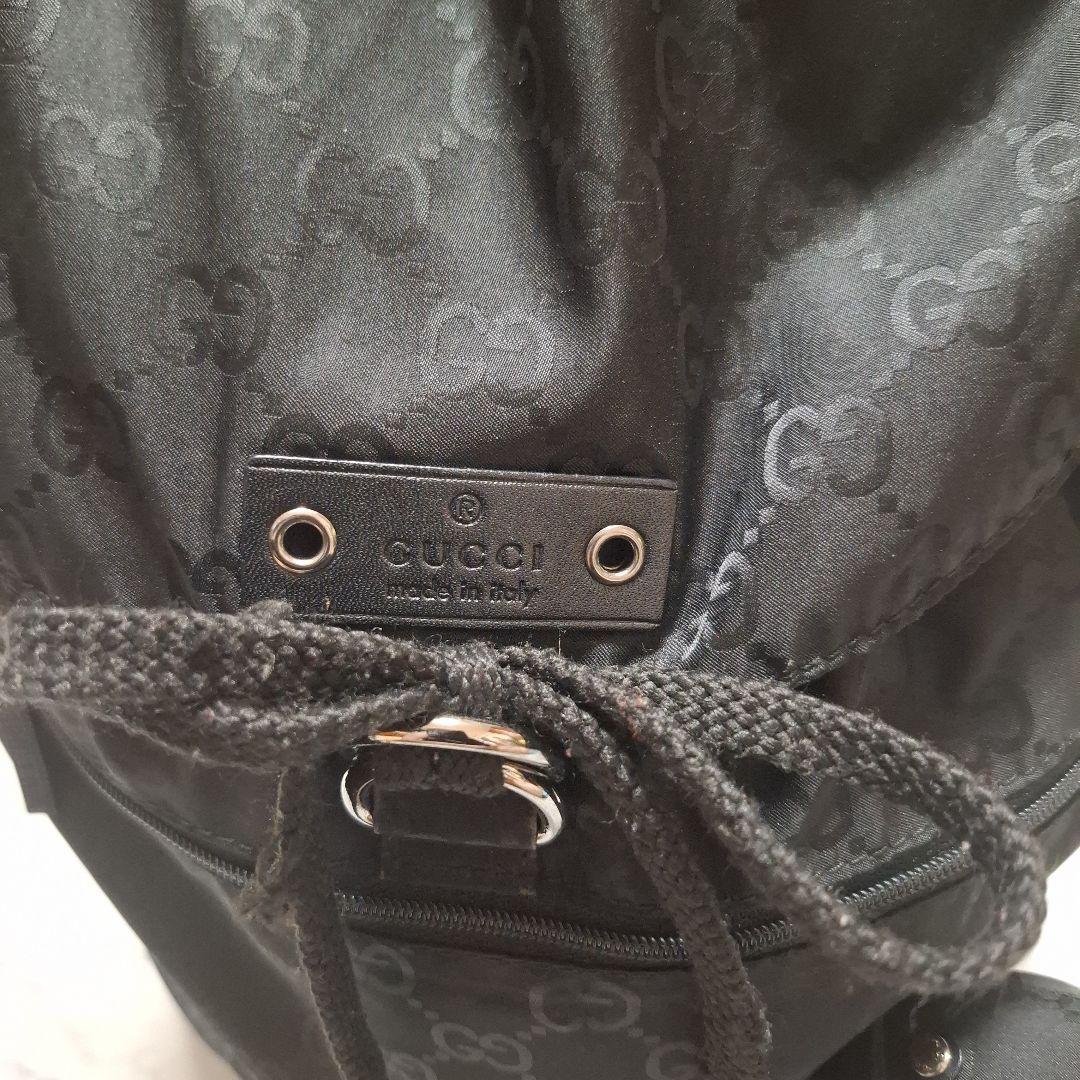 《希少》GUCCI ナイロン リュックサック レザー　クマ　マスコット　GG