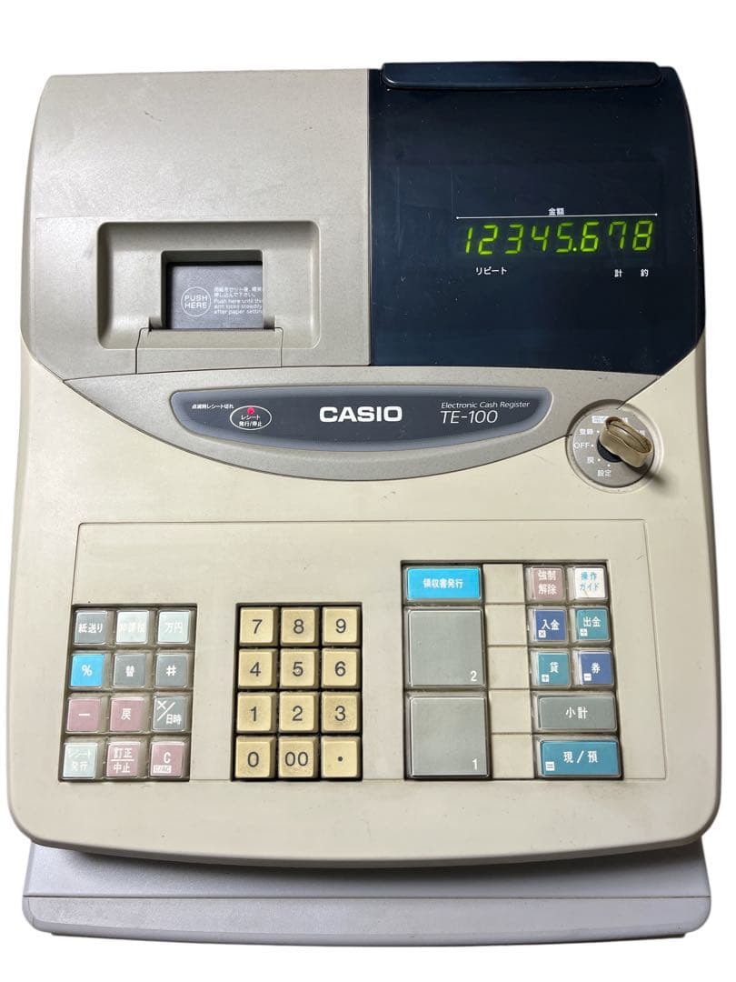 CASIO カシオ 電子レジスタ TE-100 通常動作確認済 鍵付き CASIO カシオ 電子レジスタ TE-100 通常動作確認済 鍵付き CASIO