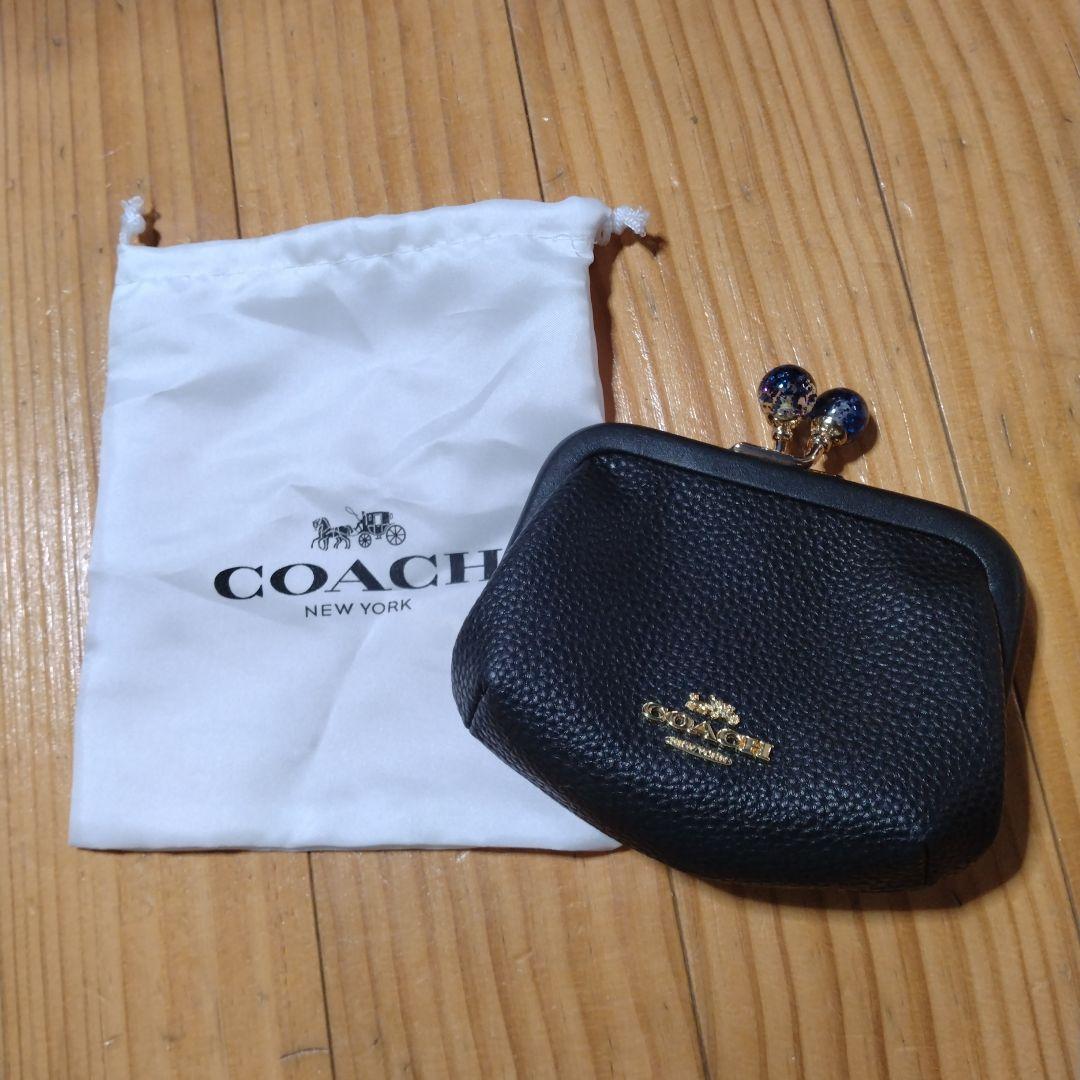 COACH がま口財布 ブラック - メルカリ