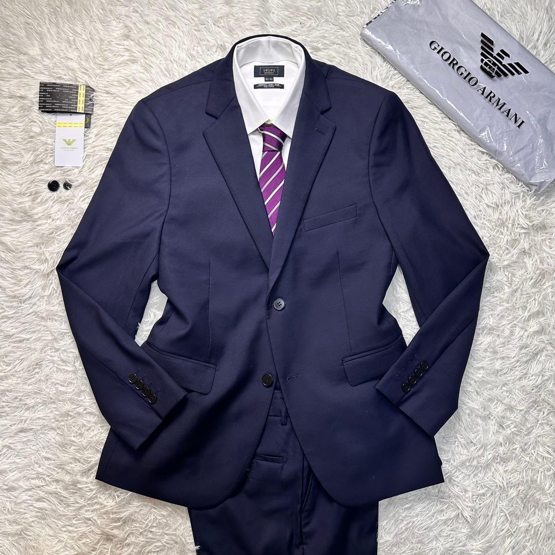 新品タグ付 GIORGIO ARMANI カシミヤ混 セットアップ 光沢 総裏 - メルカリ