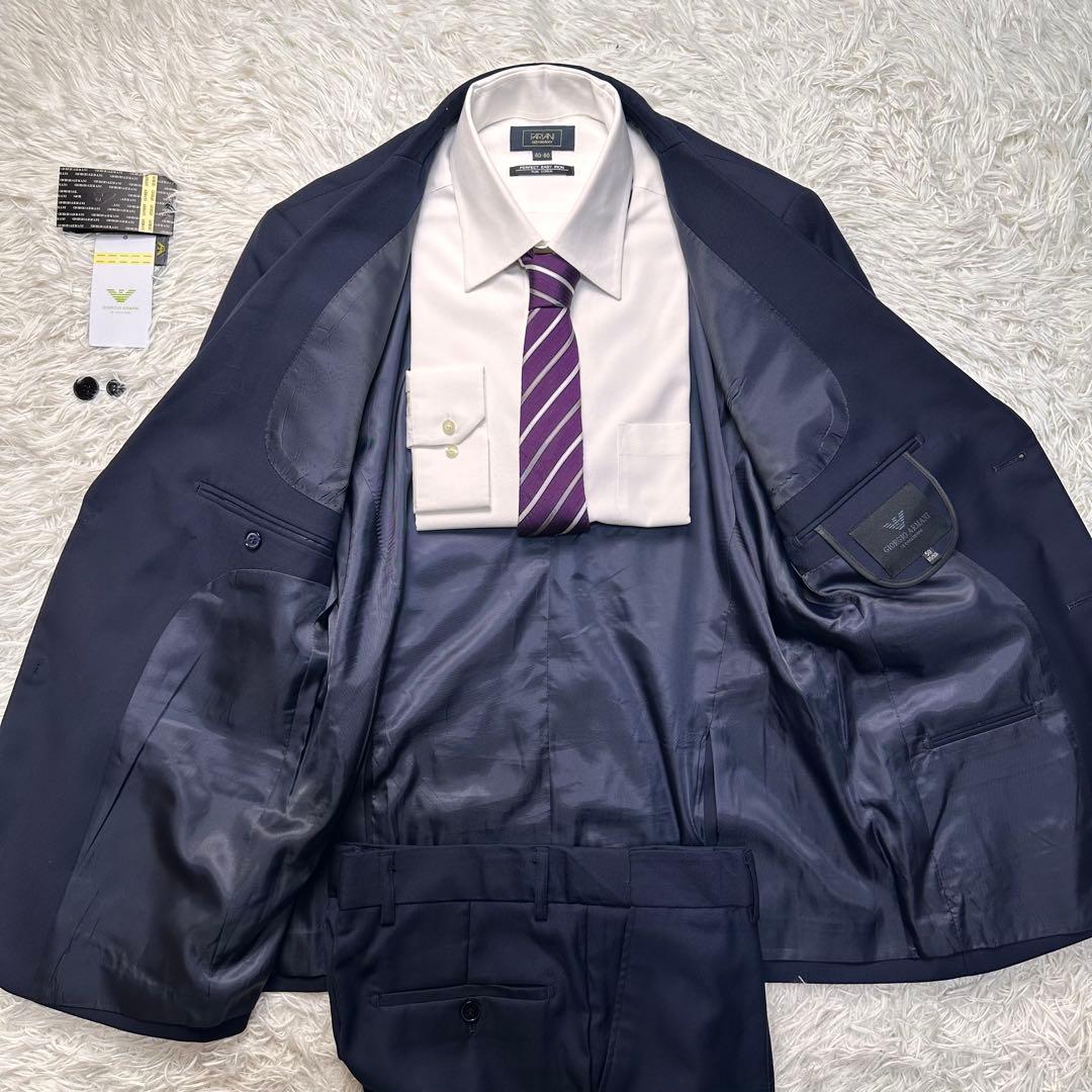 新品タグ付 GIORGIO ARMANI カシミヤ混 セットアップ 光沢 総裏 - メルカリ