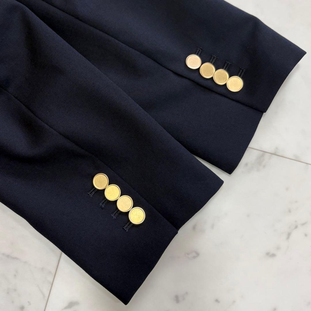 極美品✨23区 ドライウールツイル ブレザー ジャケット 紺ブレ 金