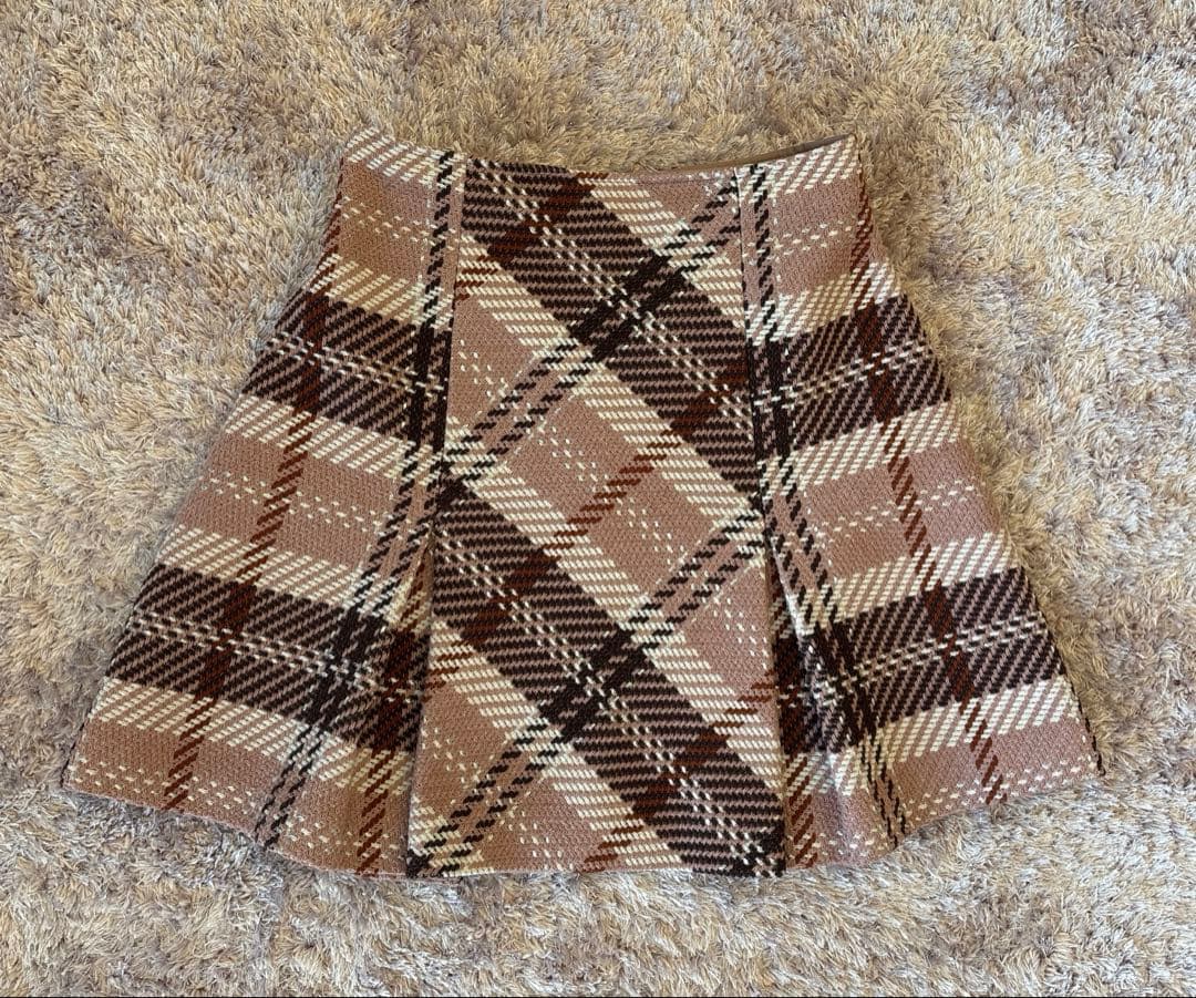 スナイデル　ロービングチェックミニスカート　ピンク　1 M SNIDEL - 在庫あり SNIDEL ロービングチェックミニスカート ピンク 1