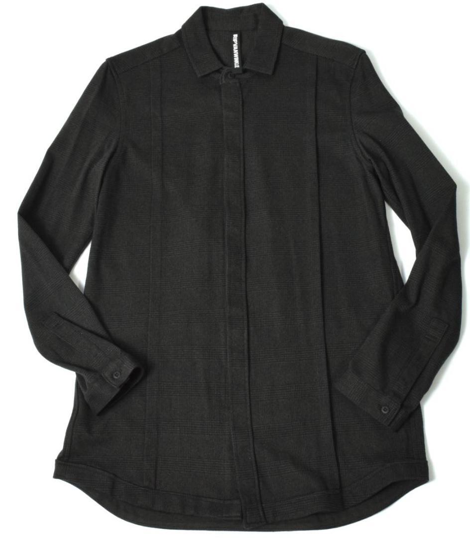 未使用 リップヴァンウィンクル ソフトグレンチェックシャツ 比翼 3 (S)