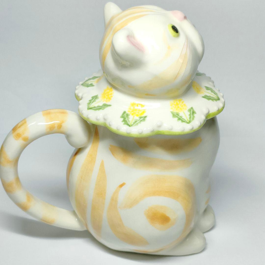 【新品】Sugar Poppo 土鈴エリザベス猫カップ シュガーポッポ シュガーポッポ 土鈴エリザベス猫カップ・1世 A - うつわ青文字