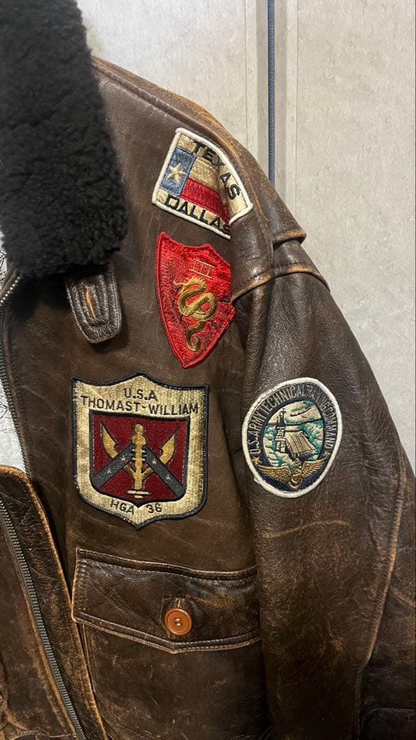 ART.HOUSE G-1 フライトジャケット レザー 裏地地図柄 襟ボア - メルカリ