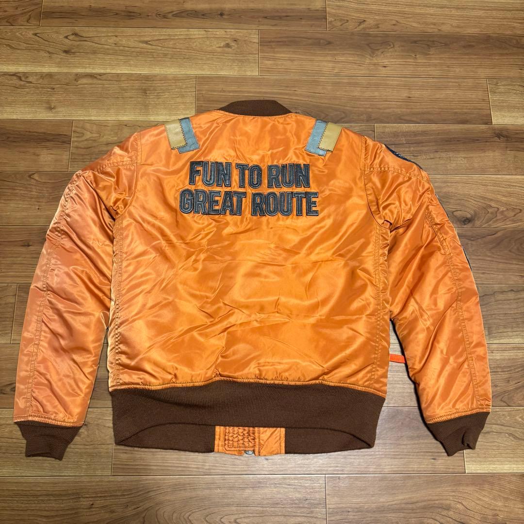 AVIREX ワッペンカスタム MA-1 M オレンジ - メルカリ