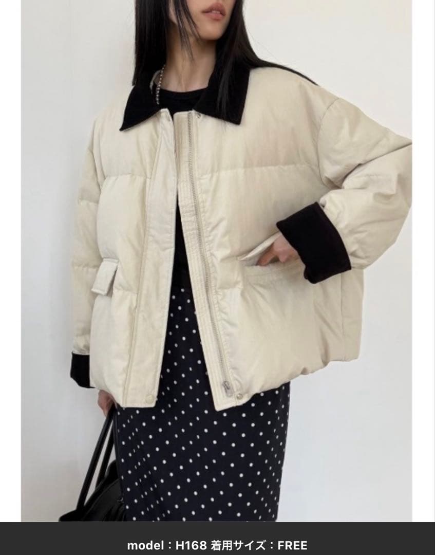 アイボリー ダウンジャケット FREEサイズ 激安