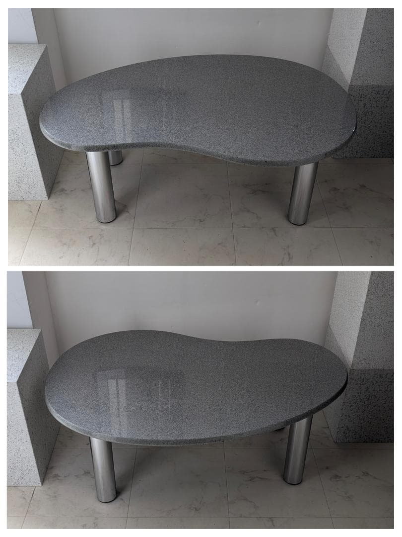 ビンテージ ビーンズ型 リビングテーブル クローム脚 90年代 Y2K ポップ