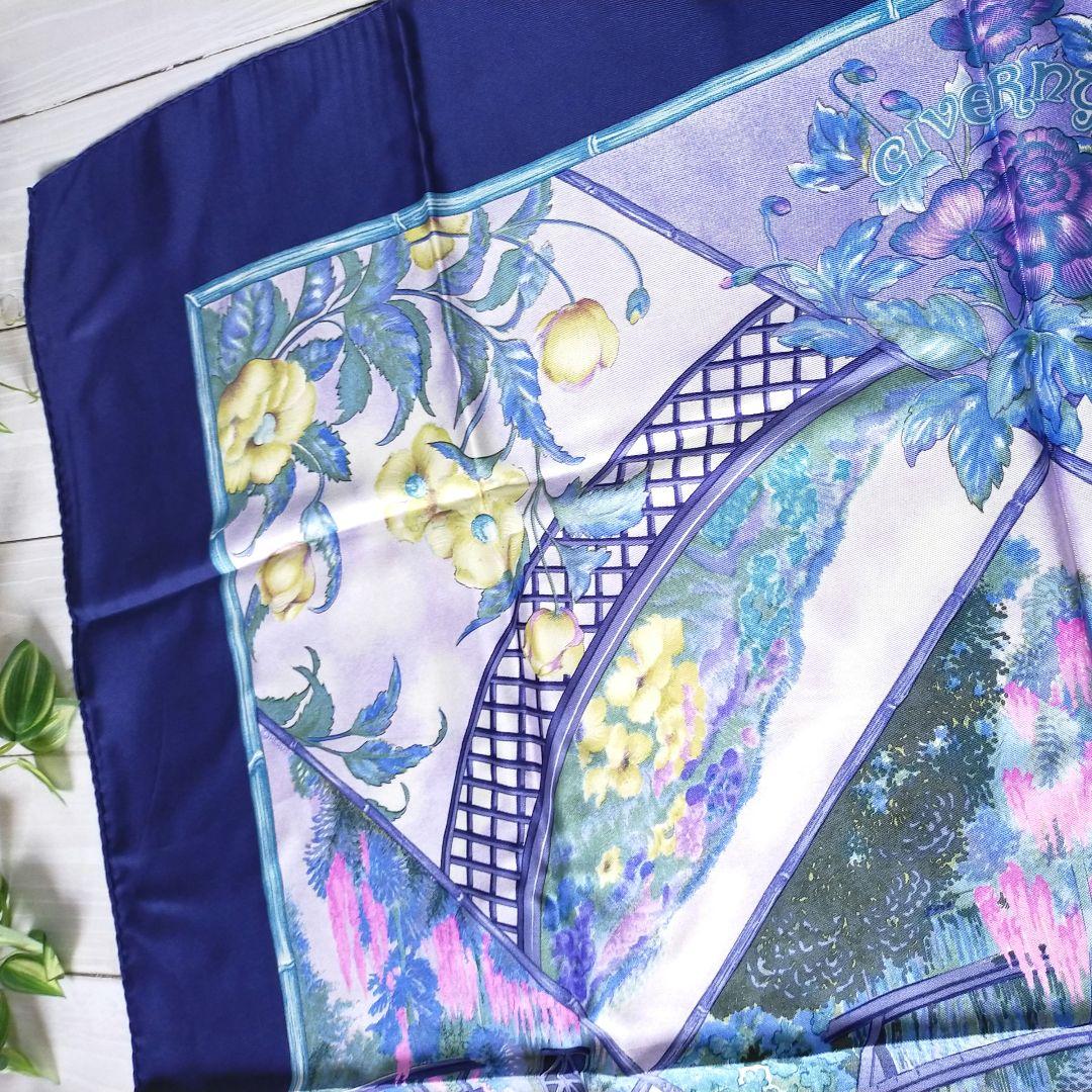 HERMES GIVERNY モネの庭 スカーフ カレ90 花と庭園 ネイビー - メルカリ