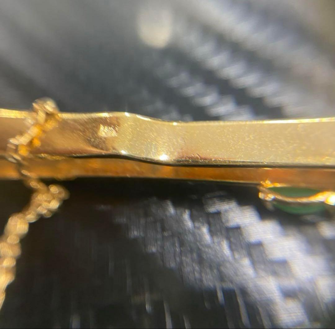 18K刻印　ネクタイピン　ジャンク　5.37g ヴィンテージ　翡翠