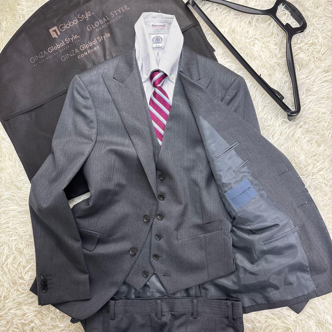 未使用★現行★ゼニア×銀座グローバルスタイル スーツ グレー 3P M位 山形2-1600-80-500x375.jpg