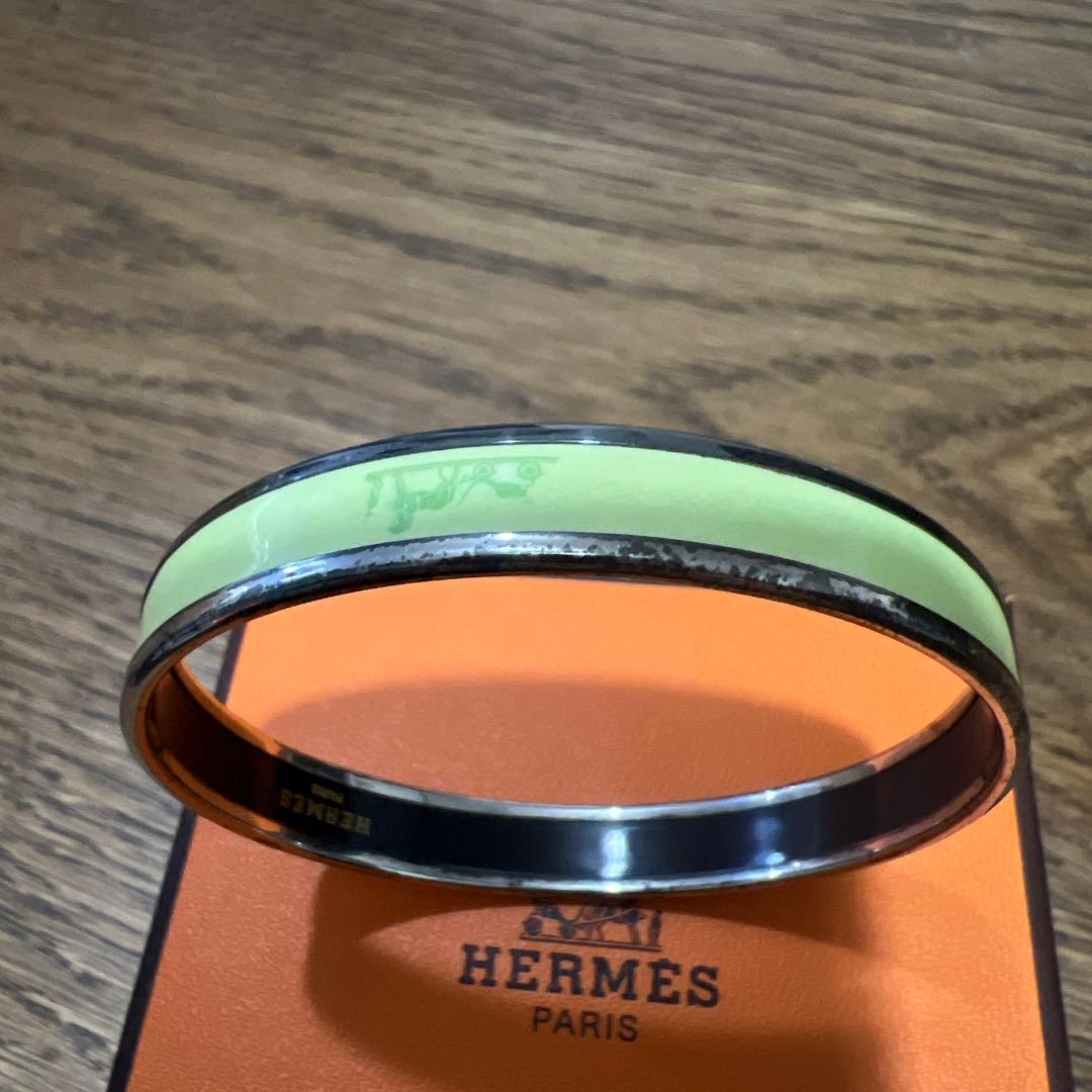 HERMES バングル PM カレーシュ エマイユ エナメル エルメスグリーン