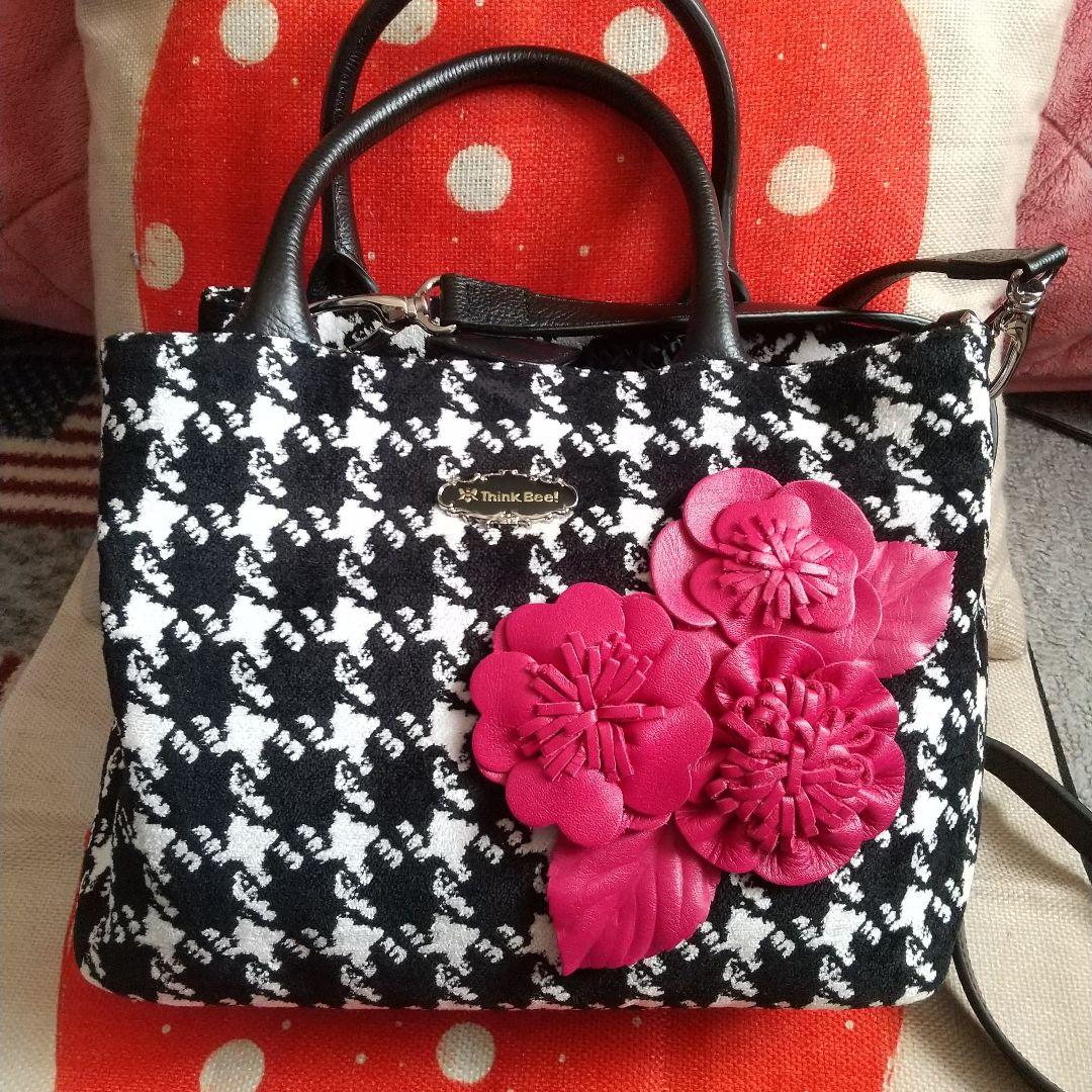 Think Bee! ハウンドトゥース柄ショルダーバッグ マーガレット2 2ウェイショルダーバッグ / Think Bee! 公式 | Think