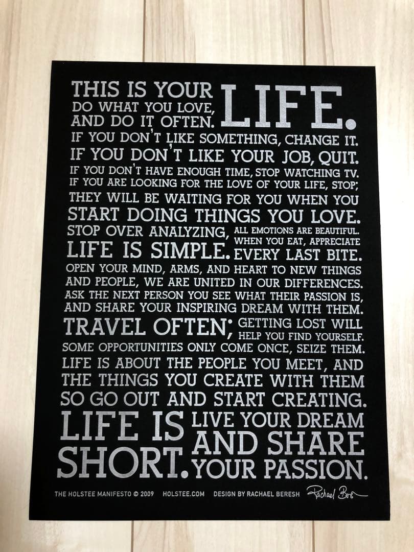ホルスティー マニフェストポスター 黒 holstee - メルカリ