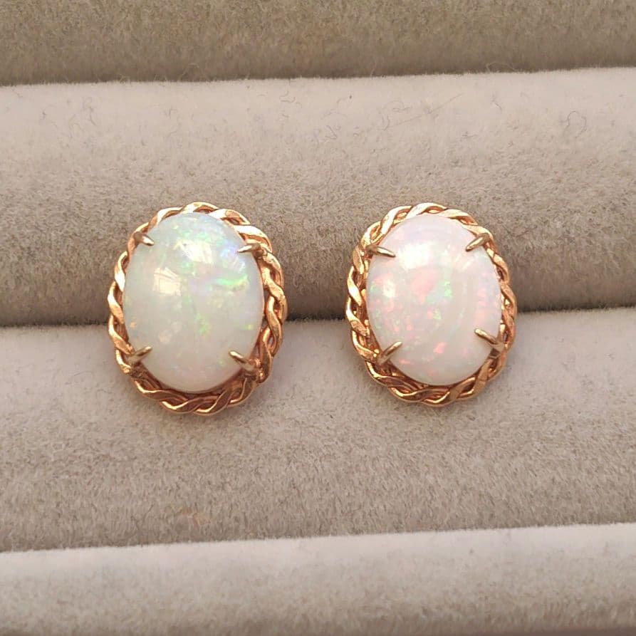 K18　オパールピアス 楽天市場】K18YG オパール 1.20ct オーバル 一粒 フック ピアス