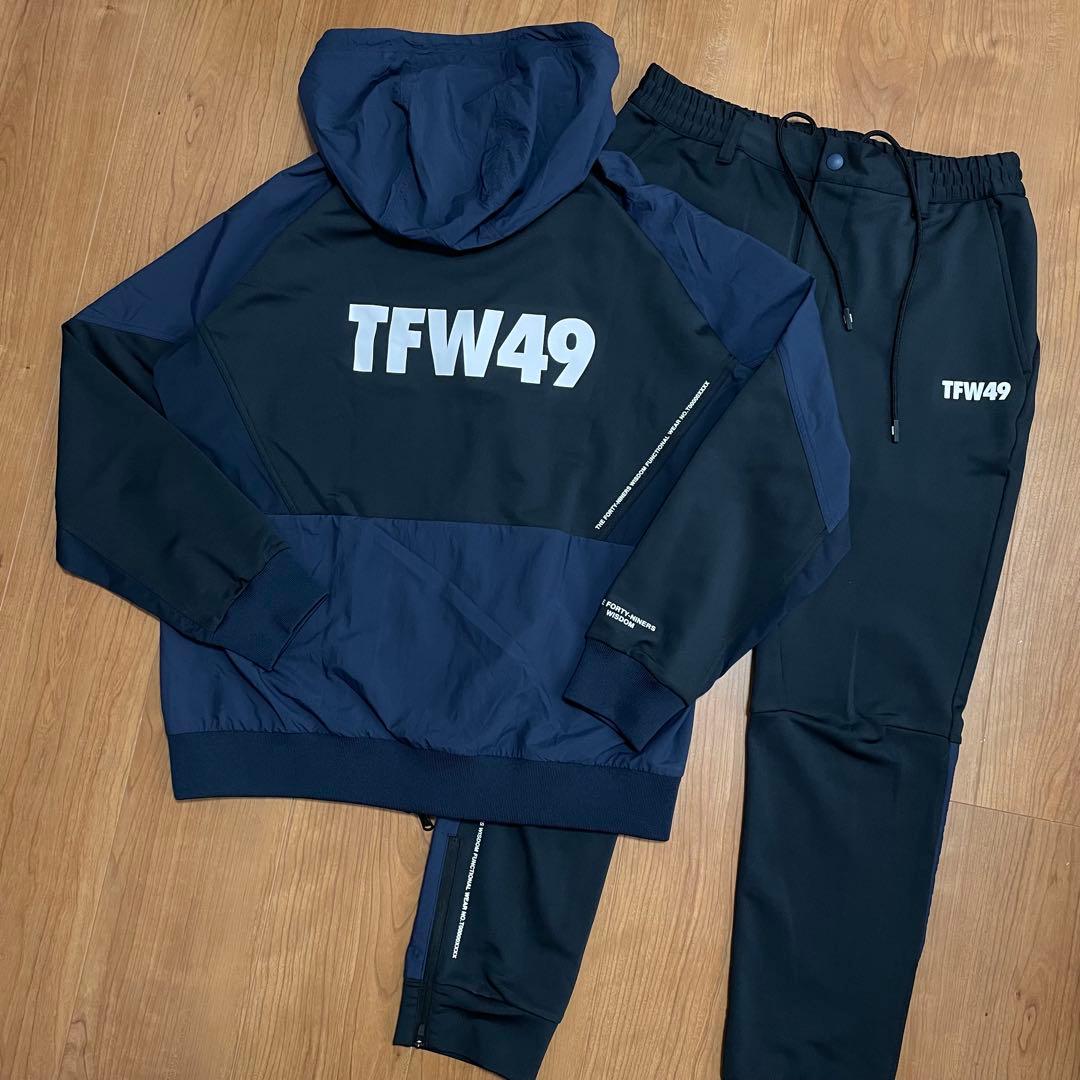 定価7.7万 TFW49 セットアップ パーカー パンツ ネイビー M ゴルフ