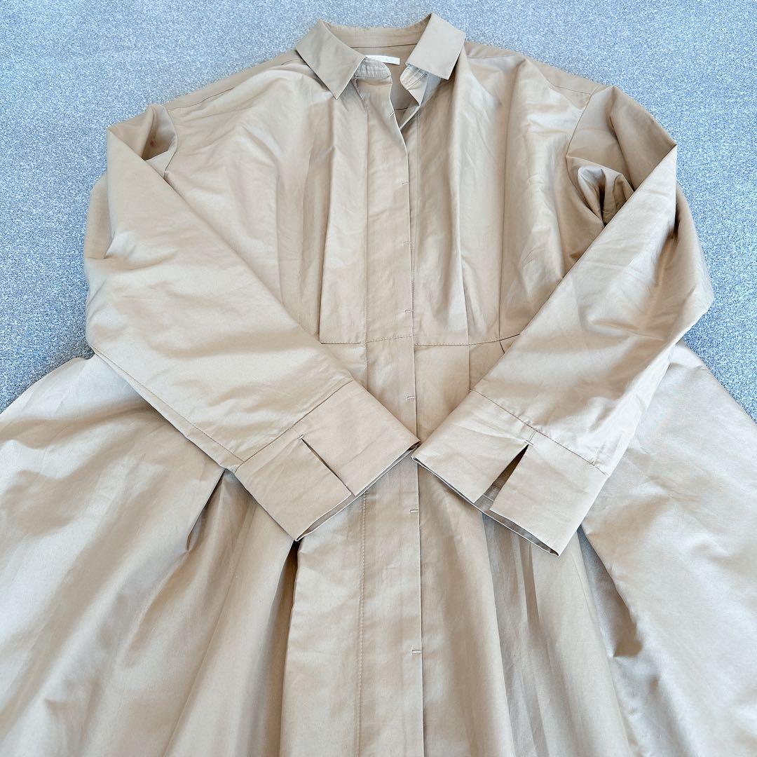 極美品】AMACA トリアセタイプライター シャツワンピース ロング丈