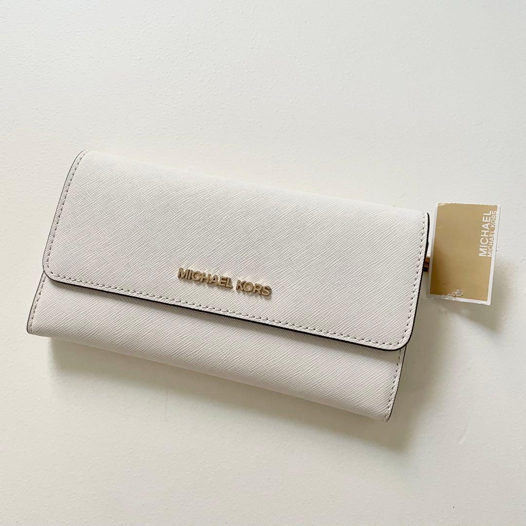 マイケルコース 長財布 ウォレット レディース 白 ホワイト シンプル