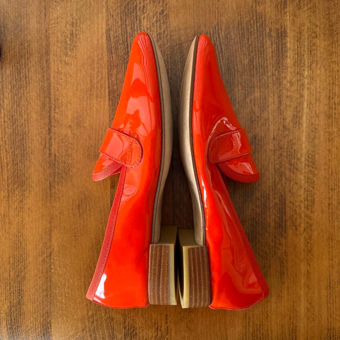 美品】「repetto」マイケル エナメルシューズ オレンジ
